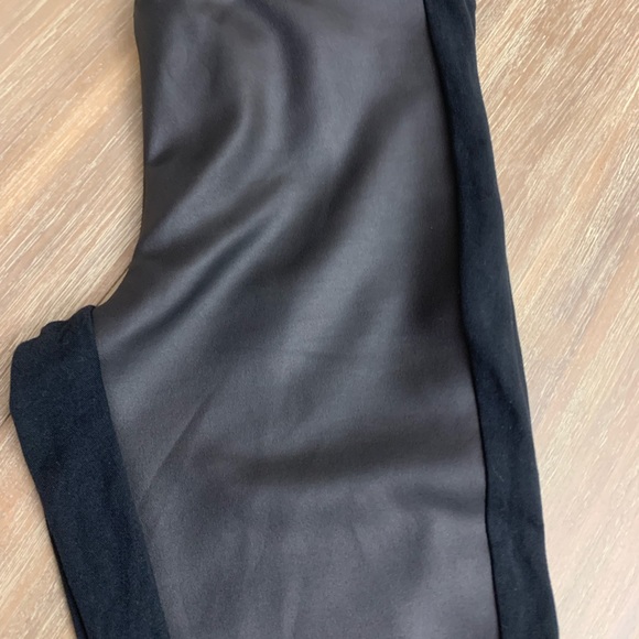 Faux Leather Front Leggings - Picture 3 of 6